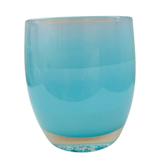 Glassybaby Aqua Blue Votive Glass Candle Holder